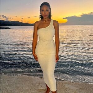 White Textured Dress